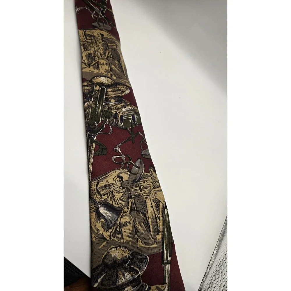 Metropolis Silk Novelty Tie Classical Art Books Scholar Mens Necktie